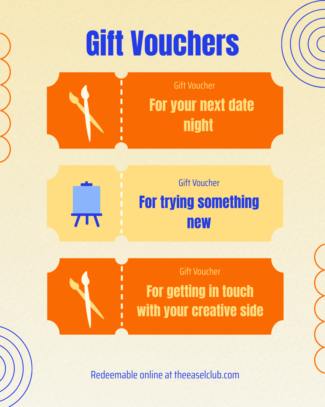 The Easel Club Gift Vouchers